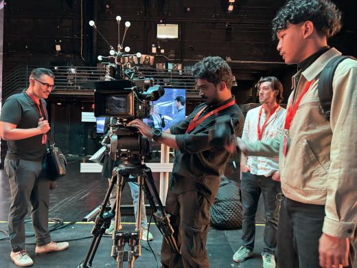Shortlisted filmmakers attend the Sony Future Filmmaker Awards 2025 Innovation Studio Pixomondo Tour