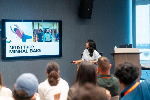 Minhal Baig (member of the jury and filmmaker behind 'We Grown Now' and 'Hala') spoke at the Sony Future Filmmaker Awards 2025 workshop program