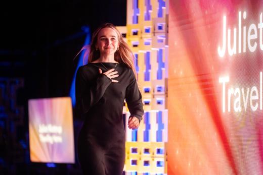 Juliet Klottrup, Non-Fiction winner, at the Sony Future Filmmaker Awards 2025 ceremony
