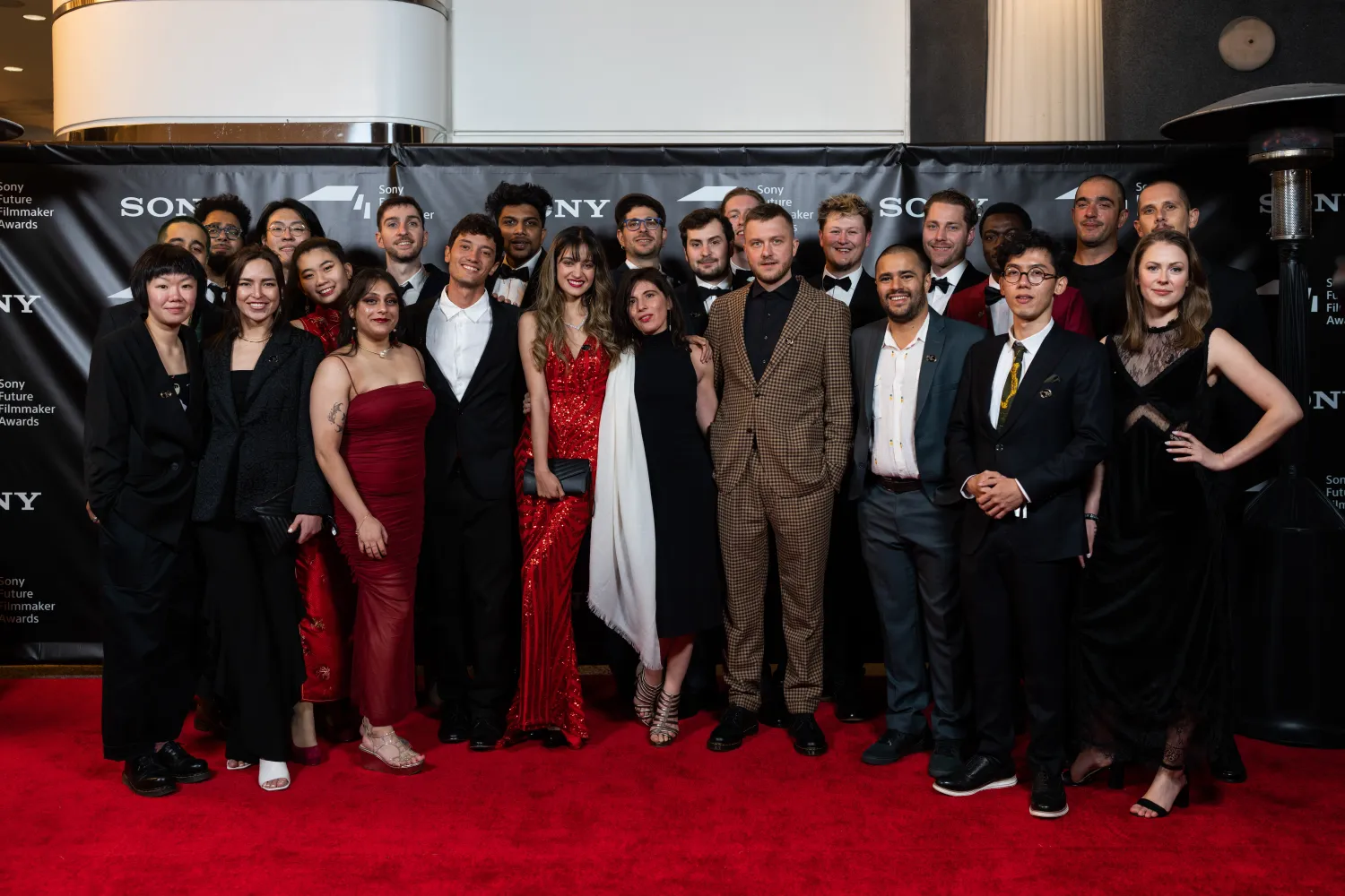 The shortlisted filmmakers on the red carpet at the Sony Future Filmmaker Awards