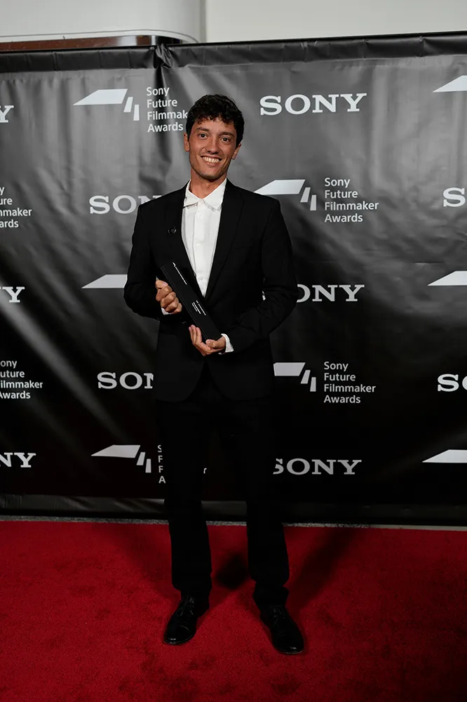 Pedro Furtado on the red carpet at the Sony Pictures studio lot, Culver City, California